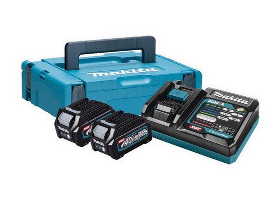 MAKITA BL4020 40V XGT 2.0ah BATTERY TWIN PACK & RAPID CHARGER SUPPLIED IN MAKPAK 1 CASE