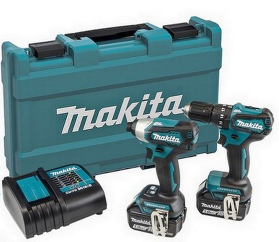 MAKITA DLX221ST 18V BRUSHLESS TWIN PACK WITH 2 X 5.0AH LIION BATTERIES, CHARGER 