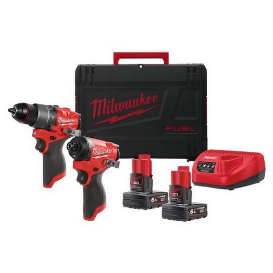 MILWAUKEE M12FPP2A2-602X 12V BRUSHLESS TWIN  PACK WITH 2X 6.0AH LI-ION BATTERIES