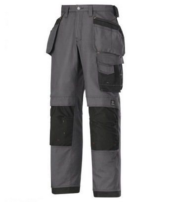 Snickers Canvas+ Trousers & Holsters Black/Grey 3214 5804 W38xL32