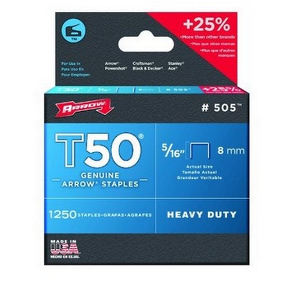 Arrow T50 Staples Box 1250 8mm - 5/16in