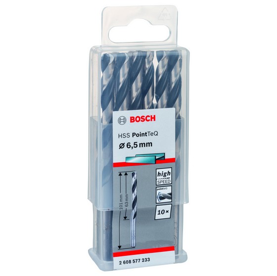 BOSCH 2608577233 HSS TWIST POINTTEQ DRILL BIT 6.5mm (PACK 10)
