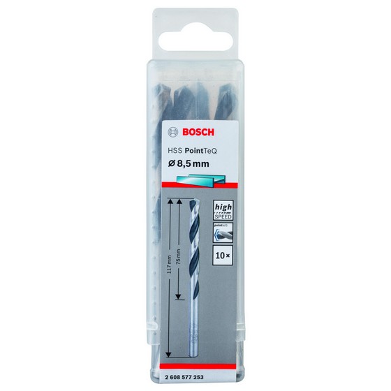BOSCH 2608577253 HSS TWIST POINTTEQ DRILL BIT 8.5mm (PACK 10)