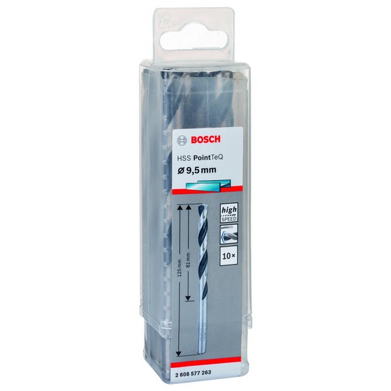BOSCH 2608577263 HSS TWIST POINTTEQ DRILL BIT 9.5mm (PACK 10)