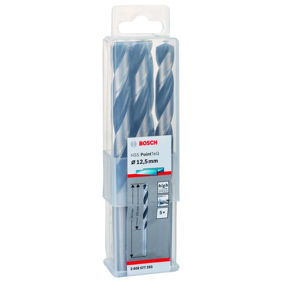 Bosch 2608577293 Pack Of 5 HSS Twist PointTec Drill Bits 12.5mm
