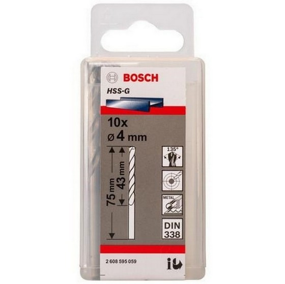 BOSCH 2608595059 HSS DRILL BIT 4.0 X 75MM 135