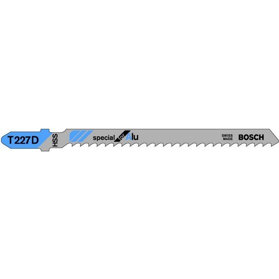 Bosch 2608631030 Pack Of 5 T227D Aluminium Cut Jigsaw Blades 3-15mm