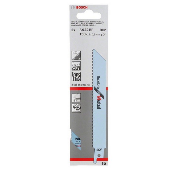 BOSCH 2608657398 THICK SHEET METAL BLADES (PACK OF 5)