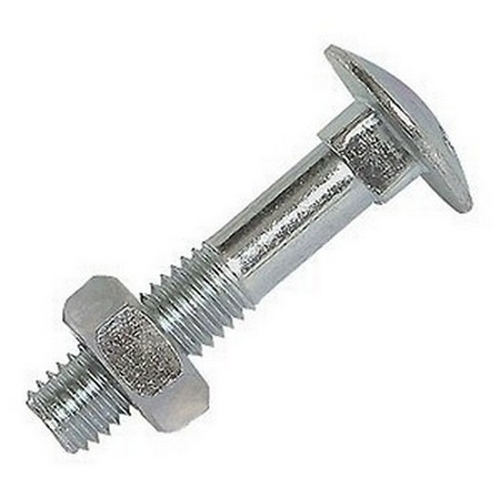 Coach Bolt With Nut M10X75mm Bright Zinc Plated
