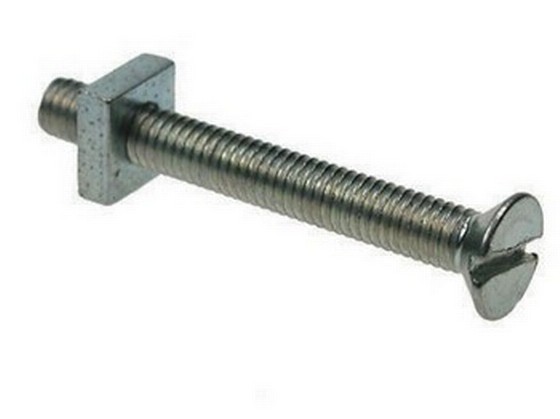 Countersunk Gutter Bolt With Nut M6X60mm Bright Zinc Plated
