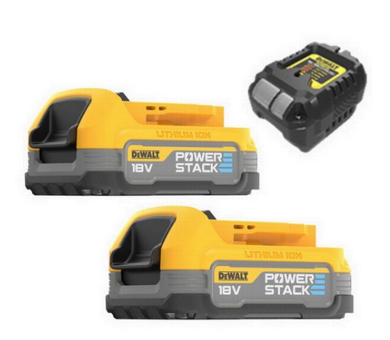 DEWALT DCB1102E2-GB 18v XR STARTER KIT- DCB1102 + 2 x COMPACT POWERSTACK BATTERIES