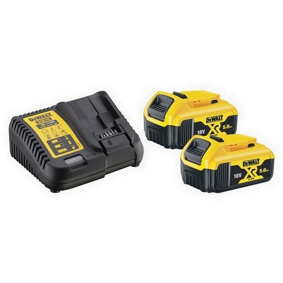 DEWALT DCB184-XJ 18V XR 5.0AH LI-ION BATTERY TWIN PACK + FREE DCB1104 CHARGER
