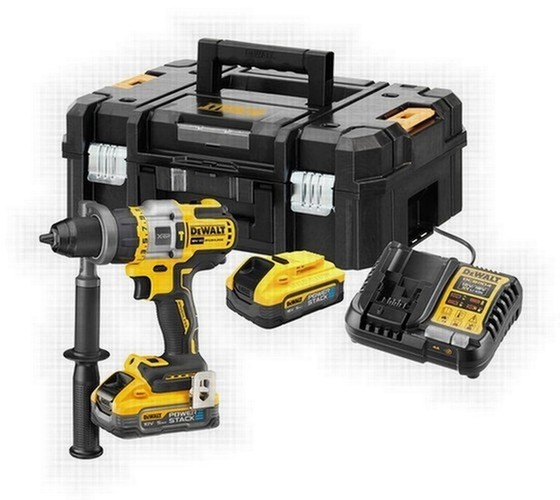 DEWALT DCD999H2T-GB 18V BRUSHLESS COMBI HAMMER DRILL 2 x 5.0ah POWERSTACK BATTERIES