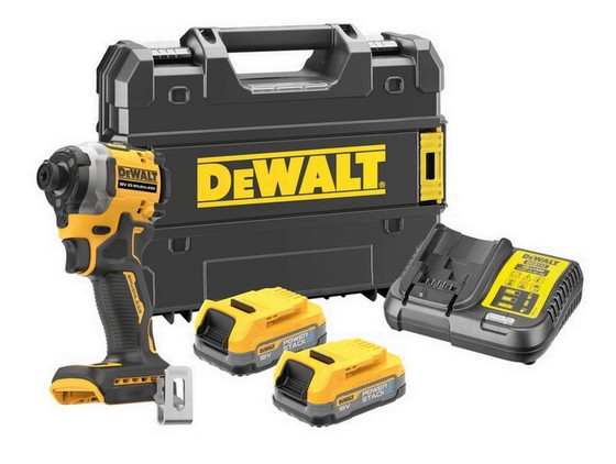 DEWALT DCF850E2T 18V XR BRUSHLESS ULTRA COMPACT IMPACT DRIVER KIT 2X COMPACT POWERSTACK BATTERIES