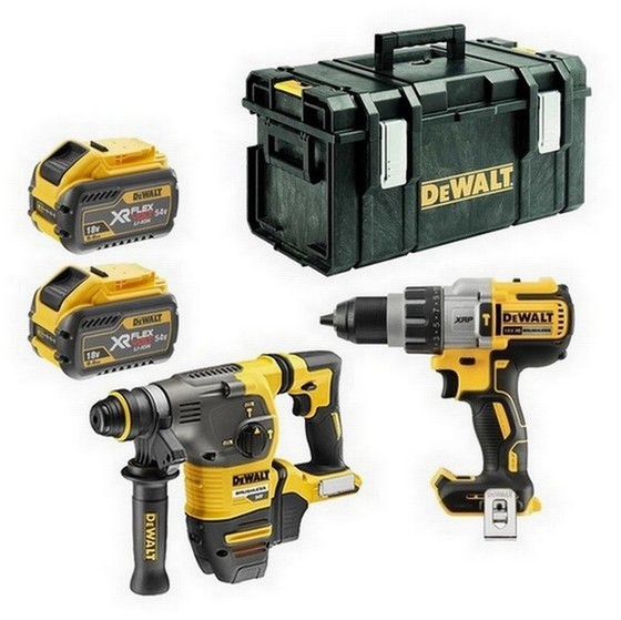 DEWALT DCK2033X2-GB 54V XR FLEXVOLT COMBI AND SDS TWIN PACK 2 x 9.0ah BATTERIES