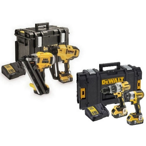 Dewalt Dck264p2 Nailer Twin Pack + Dck276p2 Twin Pack Anglia Tool Centre