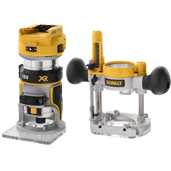 DEWALT DCW604NT-XJ 18V BRUSHLESS 1/4 INCH ROUTER WITH FIXED & PLUNGE BASES (BODY ONLY)