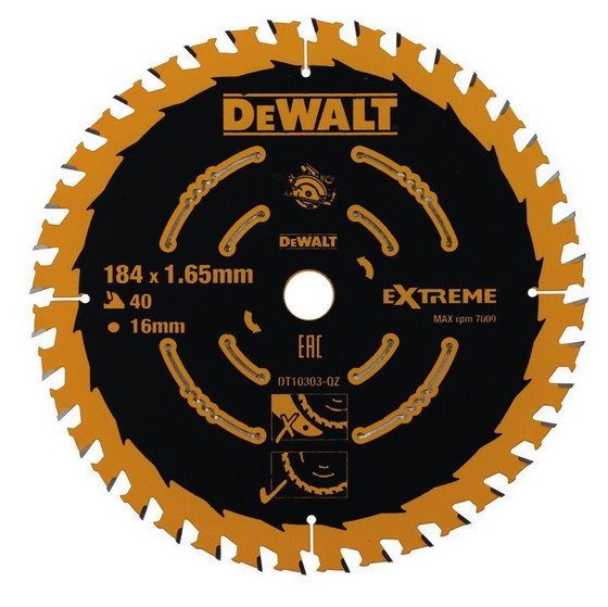 Dewalt Dt10303qz Circular Saw Blade 184mm X 16mm X 40 Tooth