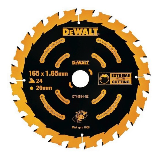 DEWALT DT10624-QZ CIRCULAR SAW BLADE 165MM X 20MM X 24T