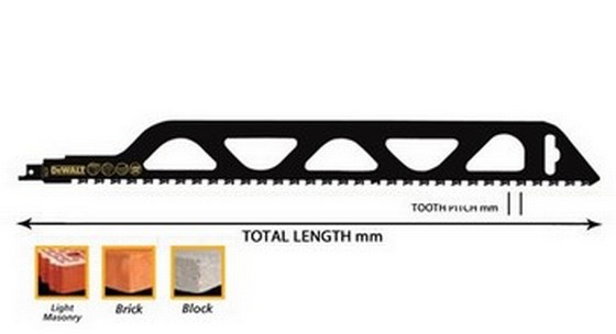 Dewalt DT2421-QZ TCT BRICK & BLOCK RECIP BLADE 305mm