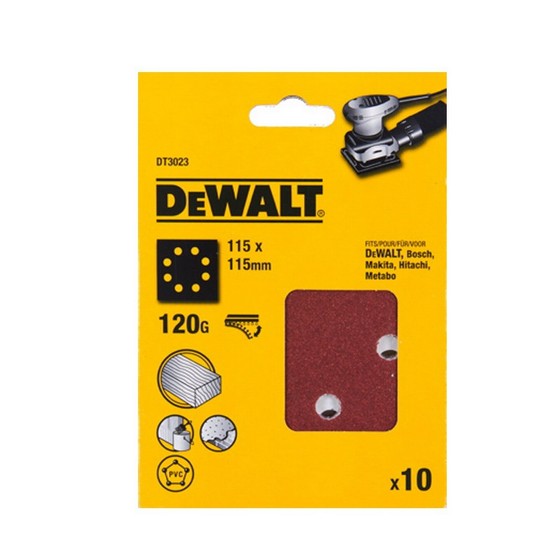 Dewalt Dt3023qz 1/4 Sanding Sheet With Hook & Loop 120 Grit (pack Of