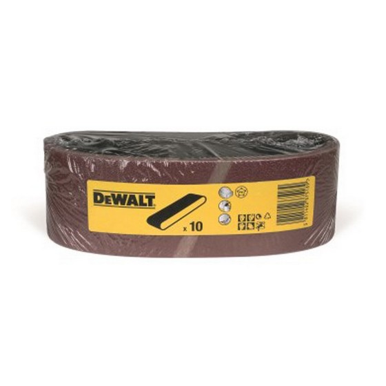 DEWALT DT3303-QZ 75X533MM ALOX SANDING BELTS 80 GRIT (PACK OF 10)