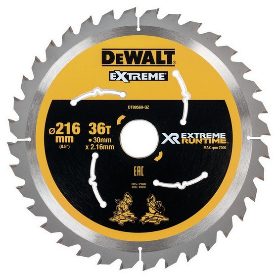 DEWALT DT99569-QZ FLEXVOLT EXTREME RUNTIME MITRE SAW BLADE 36TX30X216MM