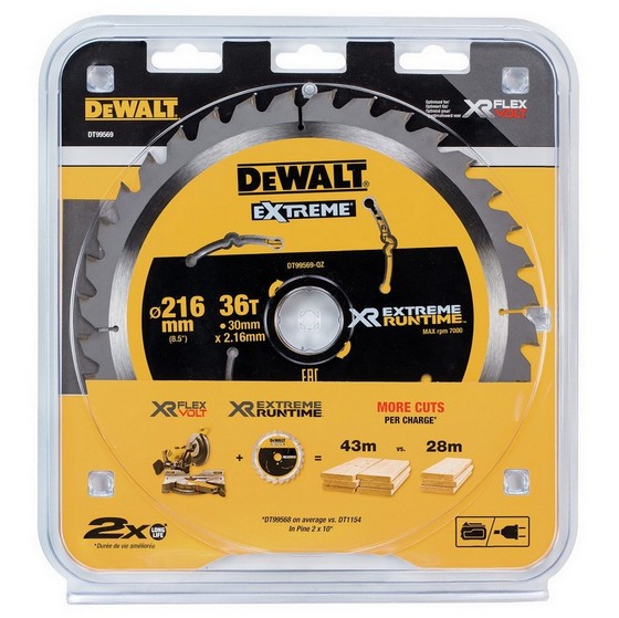 DEWALT DT99569-QZ FLEXVOLT EXTREME RUNTIME MITRE SAW BLADE 36TX30X216MM