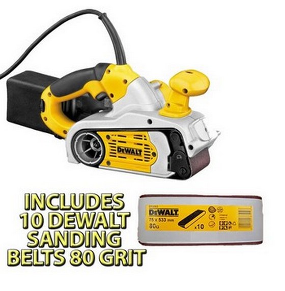 DEWALT DW433 3" HEAVY DUTY BELT SANDER 110V INCLUDES 10 80 GRIT SANDING BELTS