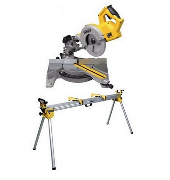 DEWALT DW777 216MM MITRE SAW 240V + DE7023 LEG STAND