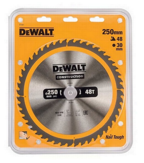 DT1957-QZ CONSTRUCTION 250mm x 30mm 48T CIRCULAR SAW BLADE