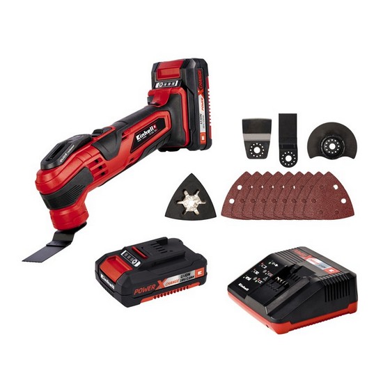 Einhell 18v Multitool With 2x 2.0ah Liion Batteries & Accessories