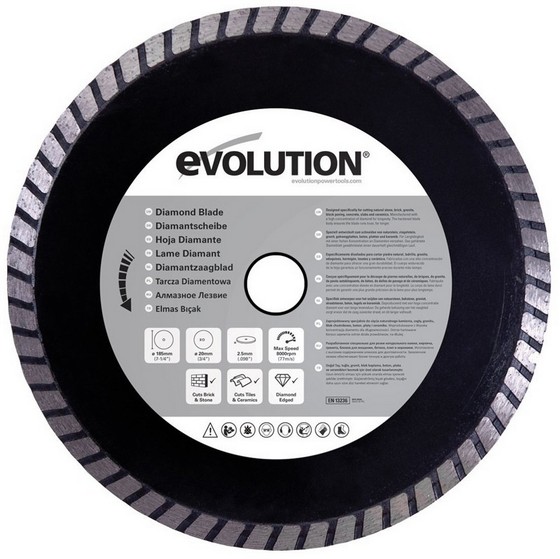 EVOLUTION RAGEBLADE185DIAMOND DIAMOND BLADE 185MM
