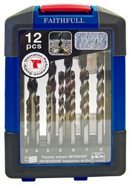 FAITHFULL 12 PIECE MASONRY DRILL BIT SET 3MM - 10MM