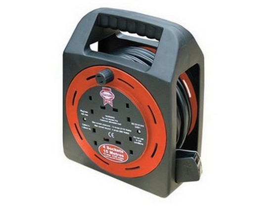 FAITHFULL  4 SOCKET 15 METRE CABLE REEL 240V