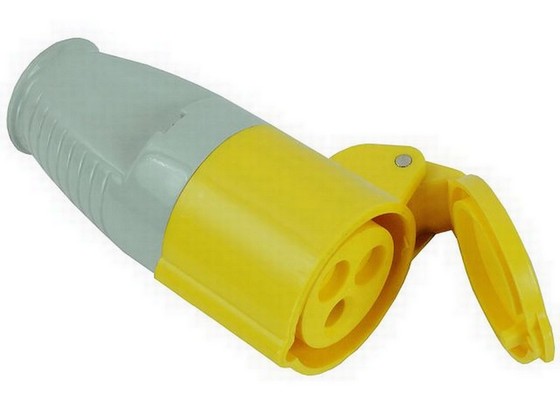 FAITHFULL FPPCOUP110 TRAIYELLOW LING LEAD SOCKET 16 AMP 110V