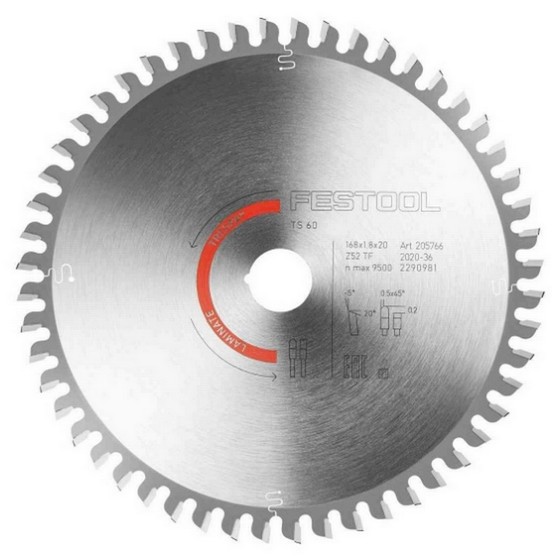 FESTOOL 205766 STF 52 LAMINATE/HPL BLADE 20x168MM