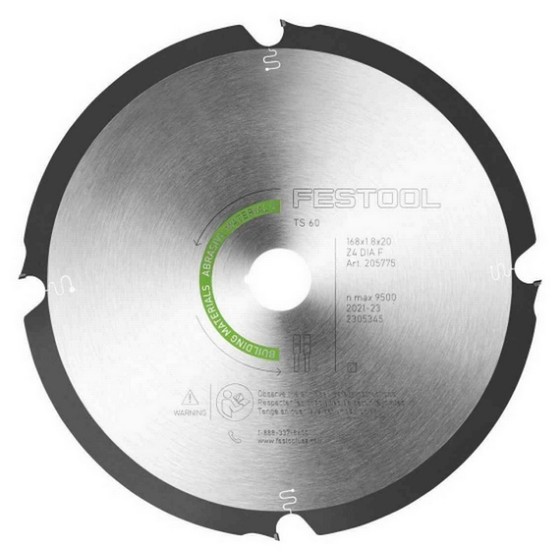 FESTOOL 205769 DIAMOND F4 ABRASIVE MATERIALS CIRCULAR SAW BLADE 20x168MM