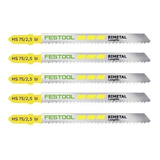 Festool 490178 Hs75/2.5 Bimetal Jigsaw Blades (pack Of 5) Anglia Tool