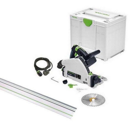 FESTOOL 576706 TS55 FEQ-PLUS 160mm PLUNGE SAW 240v IN SYSTAINER CASE WITH 1.4m GUIDE RAIL