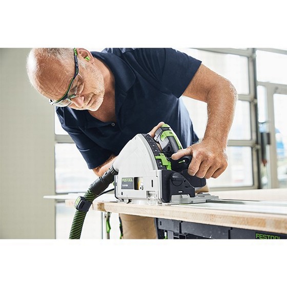 FESTOOL 576706 TS55 FEQ-PLUS PLUNGE SAW 240V + 2X RAILS, 2X CONNECTORS & GUIDE RAIL BAG