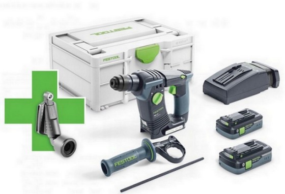 FESTOOL 577206 BHC18-HPC-4.0-PLUS  18V SDS HAMMER DRILL WITH DUST NOZZLE WITH 2X 4.0AH BATTERIES
