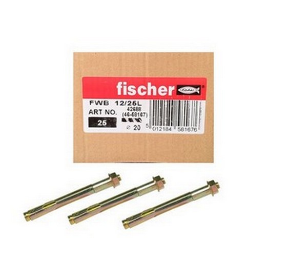 Fischer 42678 FWB6/25L Loose Steel Anchor Wallbolt M6X70mm box of 25