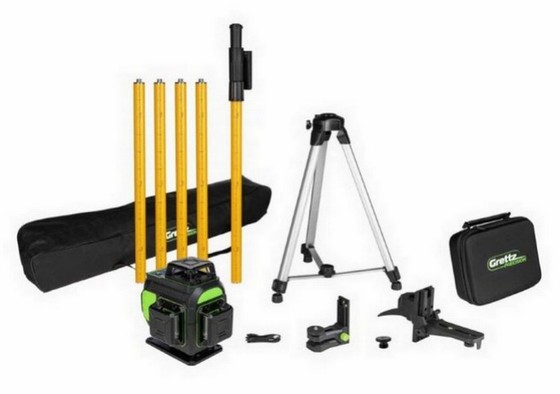 GRETTZ G4DKIT MULTI-LINE GREEN BEAM LASER KIT INC TRIPOD POLE