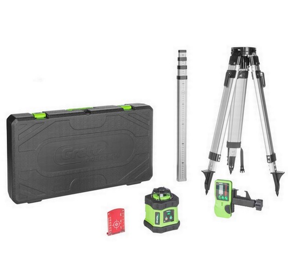 GRETTZ G60 RED BEAM ROTARY LASER KIT INC TRIPOD STAFF AND RECEIVER
