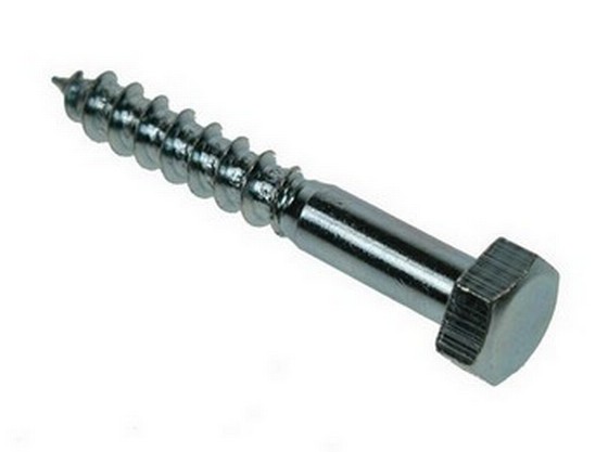 Hex Headed Coach Screw M10X200mm Bright Zinc Plated