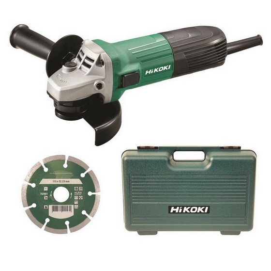 HiKOKI G12STXCD 115MM ANGLE GRINDER 110V IN CARRY CASE WITH DIAMOND DISC