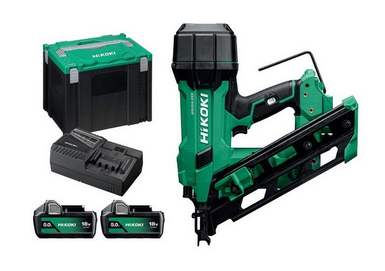 HIKOKI NR1890DCAJPZ 18V FRAMING NAILER 2 X 5.0AH LI- BATTERIES AND CHARGER (2ND GEN NAILER) C/W BOX OF 3.1 X 90MM NAILS 