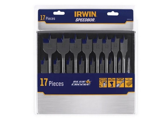 IRWIN XMS23FBIT17 BLUE GROOVE FLAT BIT SET 17PC