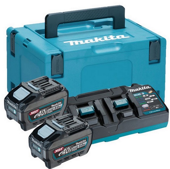MAKITA 191U20-2 40V MAX XGT POWER SOURCE KIT 2 X 5.0ah LI-ION BATTERIES SUPPLIED IN MAKPAC CARRY CASE